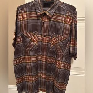 Harley-Davidson Brown and Yellow Plaid Shirt